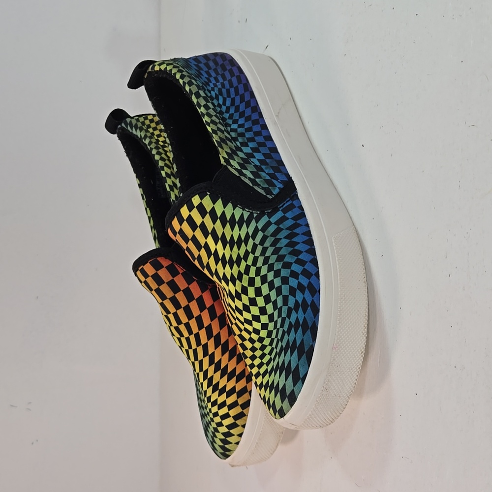 Skechers multicolor rainbow checkerboard Slip-On Sneakers - Picture 5 of 13